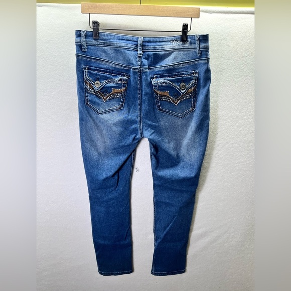 Hydraulic Blue Denim Distressed Jegging Jeans Womens 12 Stretch Cute 2314 - Picture 7 of 9
